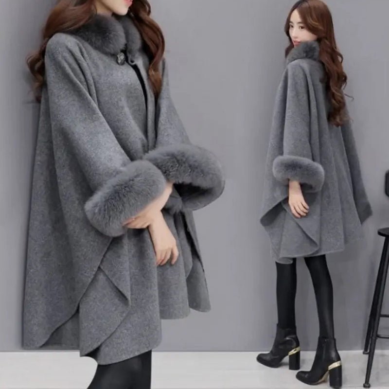 (💗Sonderangebot – 49 % Rabatt)Premium-Mantel mit Pelzkragen für Damen, Herbst und Winter🔥Warm und stilvoll - Rhoze