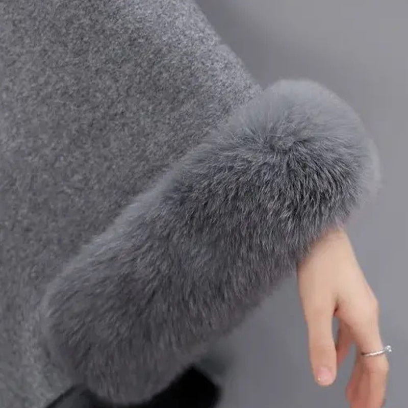 (💗Sonderangebot – 49 % Rabatt)Premium-Mantel mit Pelzkragen für Damen, Herbst und Winter🔥Warm und stilvoll - Rhoze