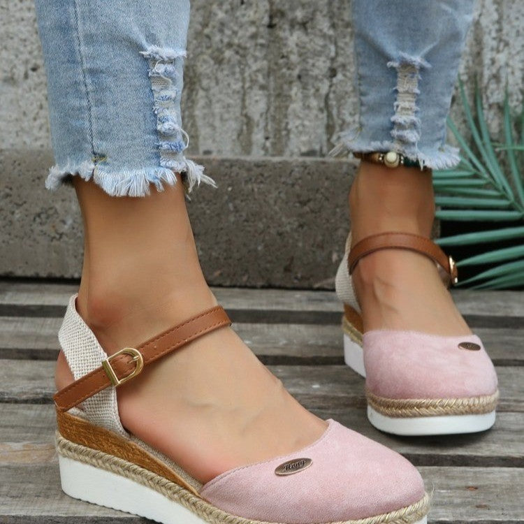 W&W Mode | Leichte Plattform Wedge Sandalen Aus Hanfseil