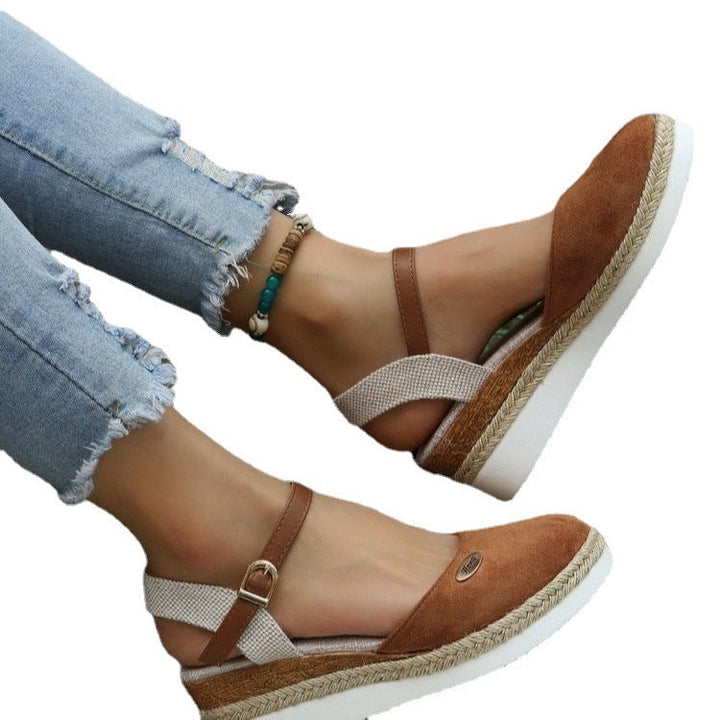 W&W Mode | Leichte Plattform Wedge Sandalen Aus Hanfseil