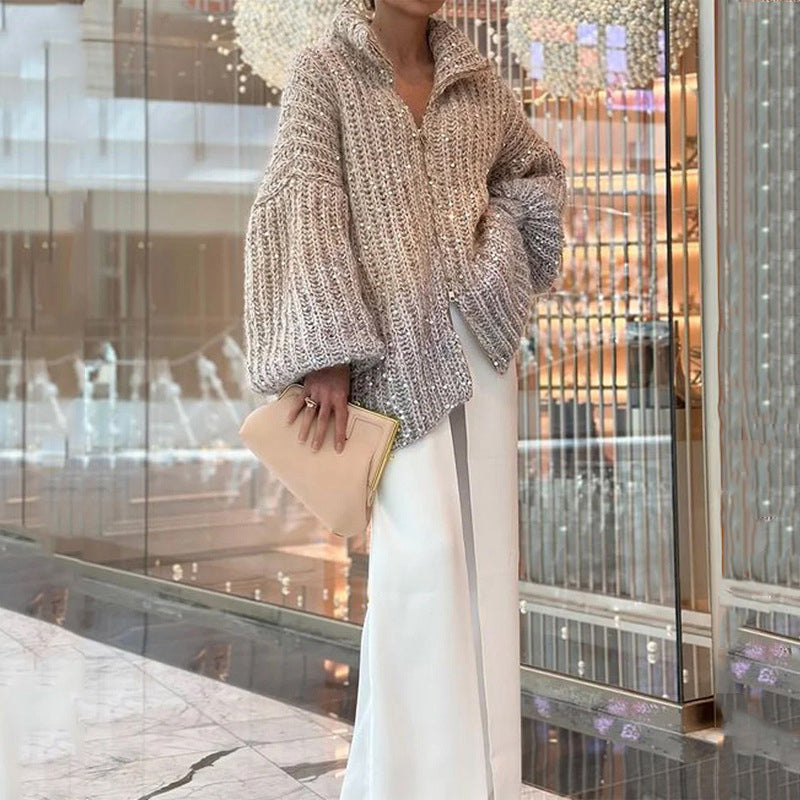 Drune | Strickjacke mit Glitzerpailletten
