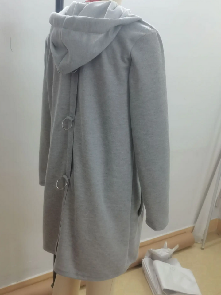 Drune | Lange Strickjacken Für Damen Eleganter Strickjacke Mit Kapuze Und Knöpfen