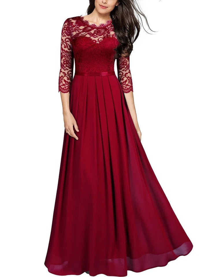 W&W Mode | Elegantes Chiffon Kleid Mit Spitzen Einsätzen Für Brautjungfern