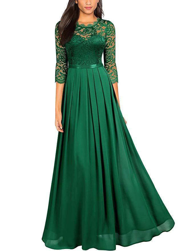W&W Mode | Elegantes Chiffon Kleid Mit Spitzen Einsätzen Für Brautjungfern