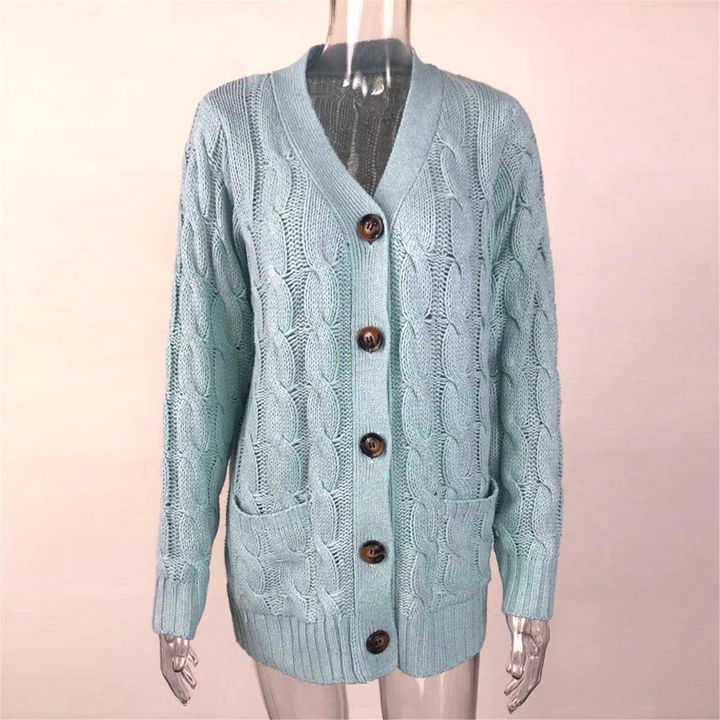 Drune | Stylische Lange Strickjacke Für Damen Mit Knopfleiste