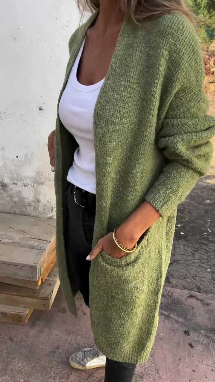 Damen Strickmantel mit grobem Strick