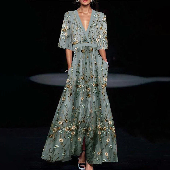 Drune | Kurzärmeliges Maxikleid Lässig Und Stilvoll
