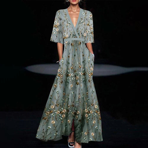 Drune | Kurzärmeliges Maxikleid Lässig Und Stilvoll