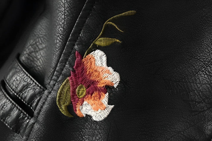 Drune | Lederjacke mit Stickerei