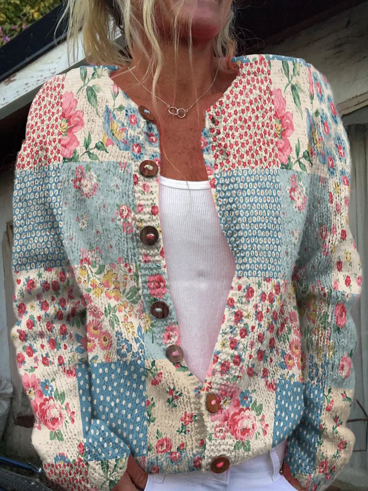 Drune | Strickjacke mit Blumenmuster