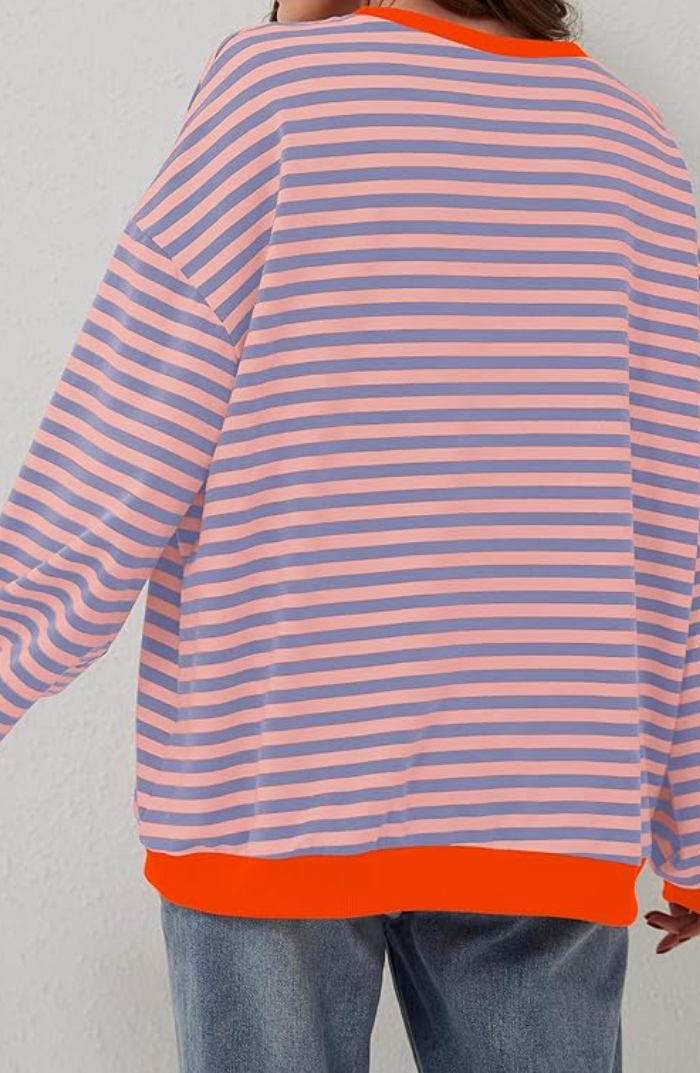 Drune | Gestreifter Pullover in Übergröße