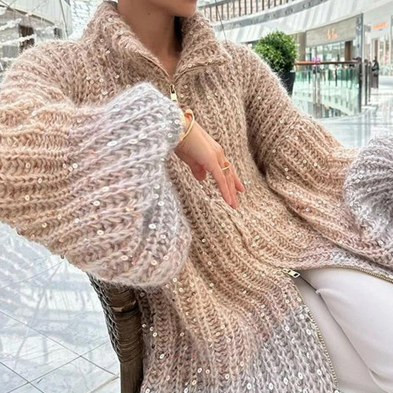 Drune | Strickjacke mit Glitzerpailletten