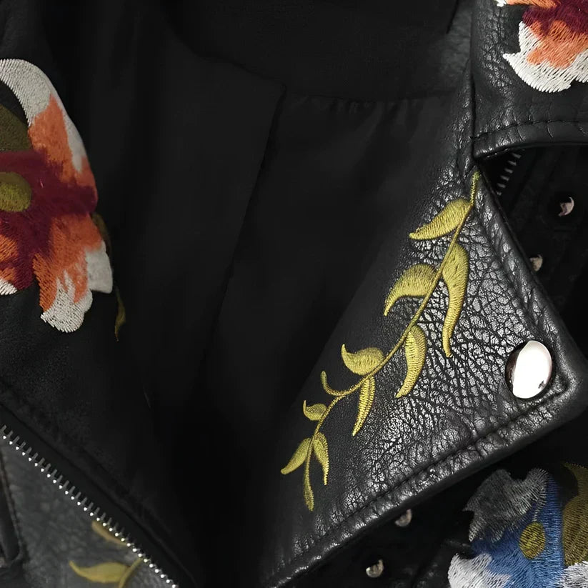Drune | Lederjacke mit Stickerei