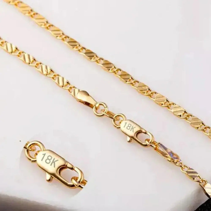 W&W Mode | 18k Goldene Kette 2mm 925 Sterling Silberkette
