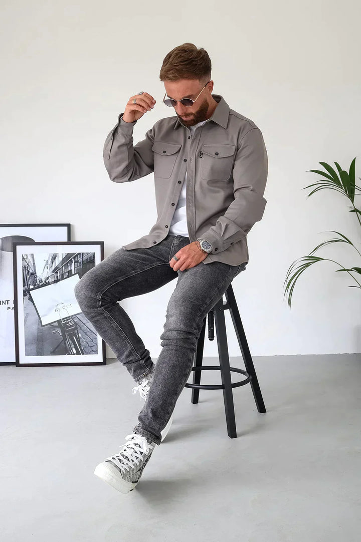 W&W Mode | Premium-Jacke mit Knopfverschluss für Herren | Stylische und bequeme Jacke