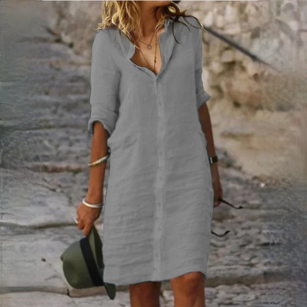 Drune | Baumwolle Leinen Damen Kleid