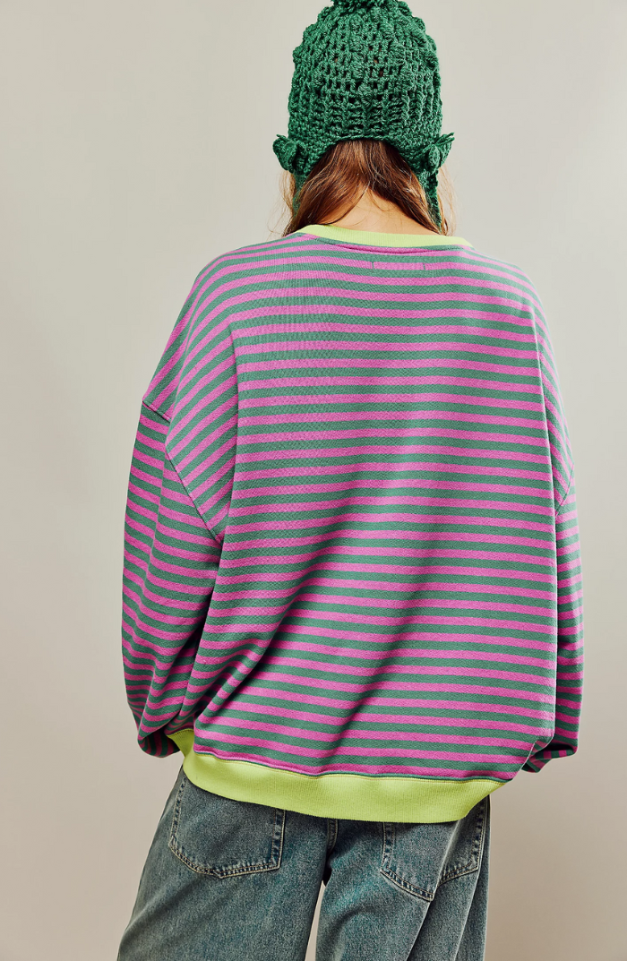 Drune | Gestreifter Pullover in Übergröße
