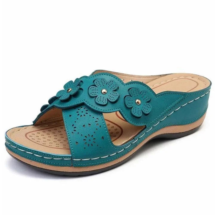 Drune | Orthopädische Damen Sandale Mit Blumenmuster