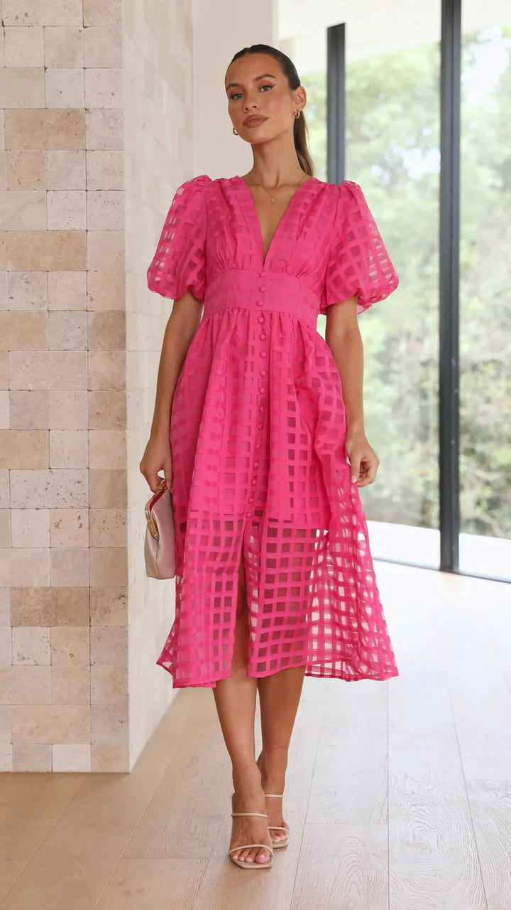 Drune | Midikleid mit Puffärmeln