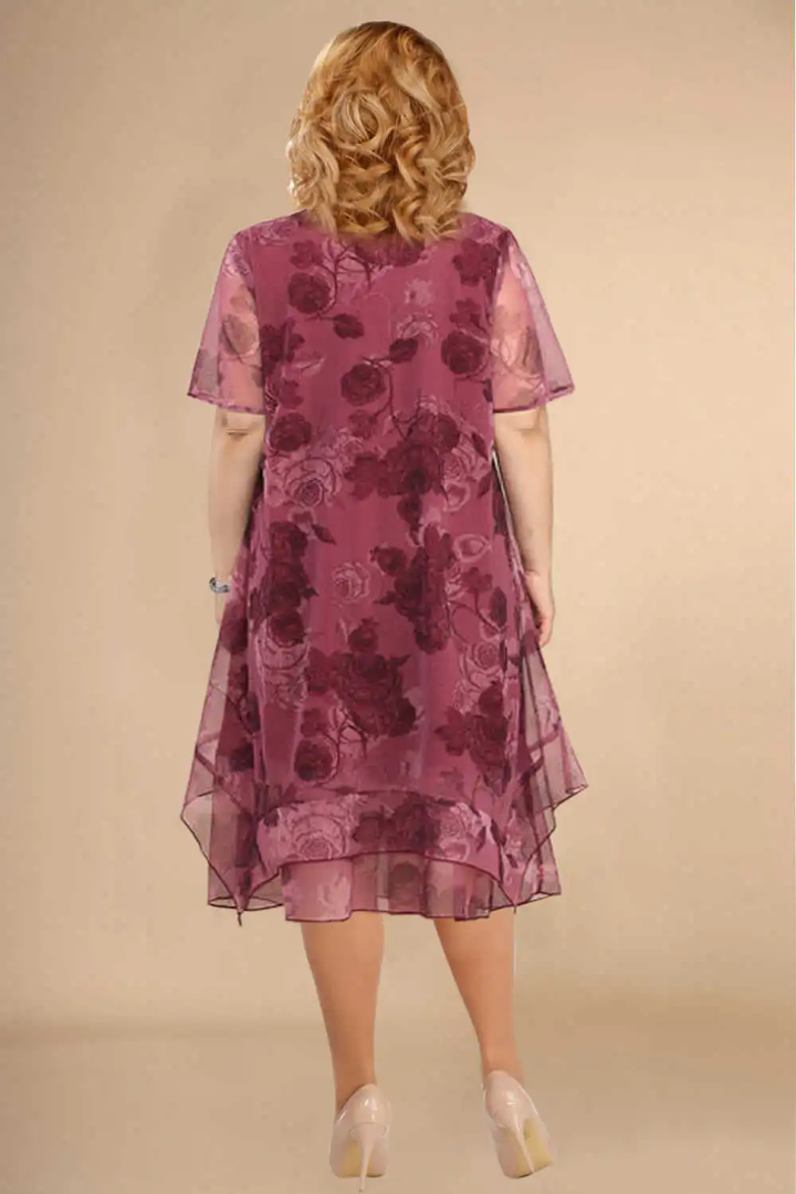 Damen Chiffonkleid mit floraler Optik und fließender Passform