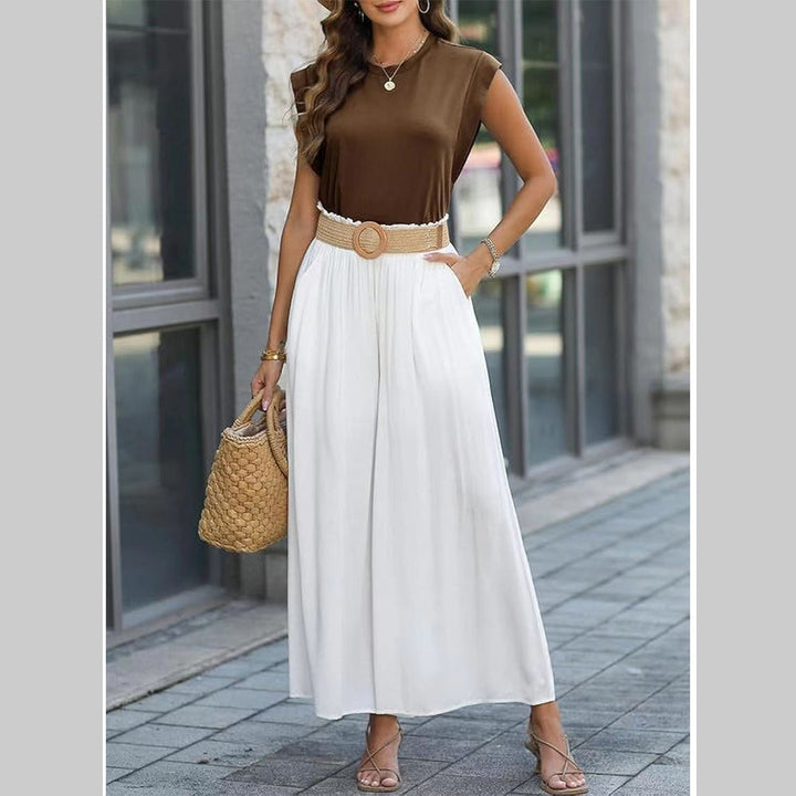 Drune | Damen Frühling und Sommer Rundhals ärmelloses T-Shirt