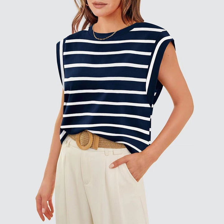 Drune | Damen Frühling und Sommer Rundhals ärmelloses T-Shirt
