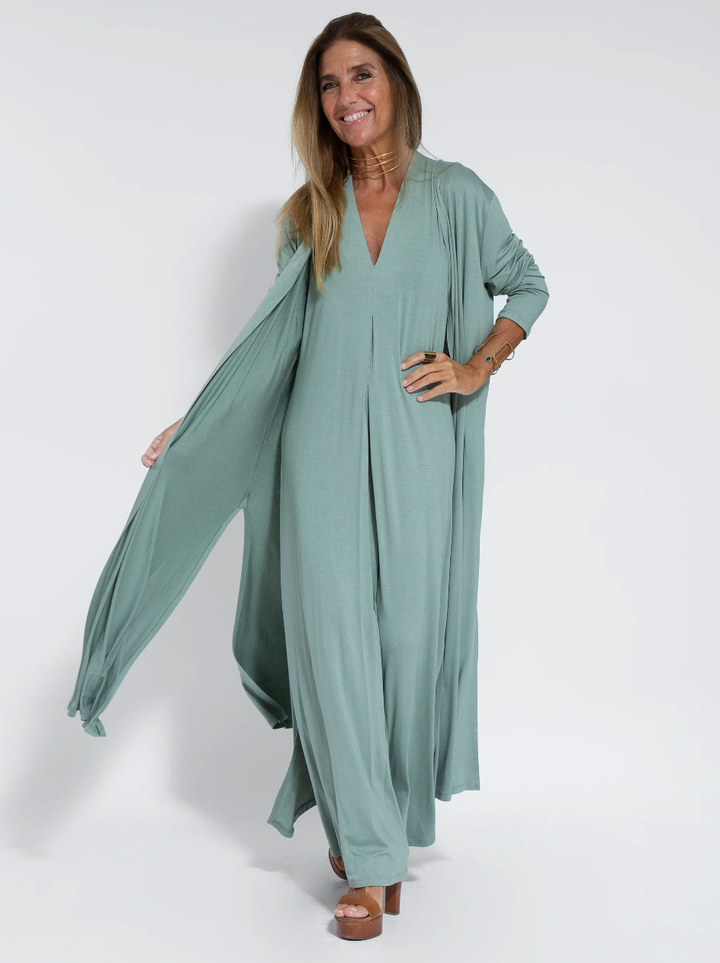 Drune - Ensemble bestehend aus einem langen, figurformenden Kleid und einer Weste