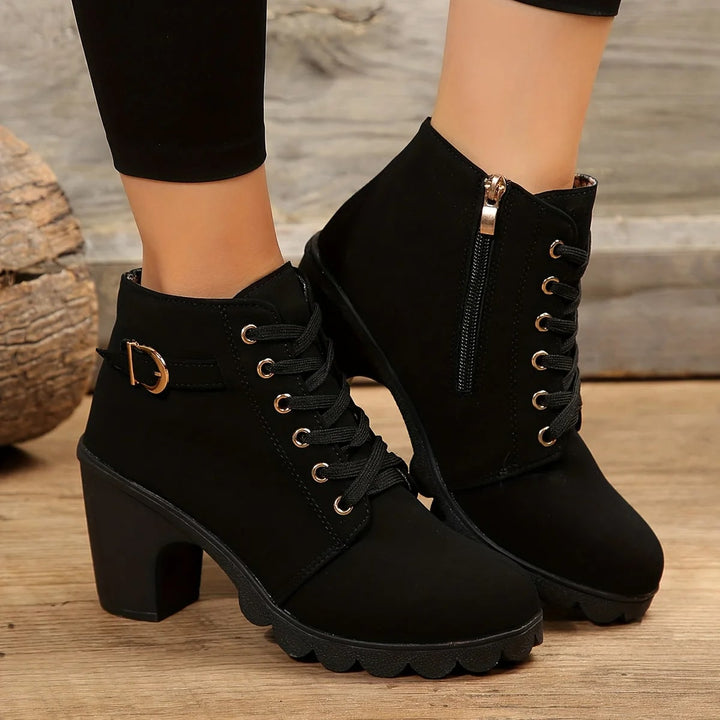 W&W Mode | Elegante Schnürstiefel Mit Absatz Für Damen
