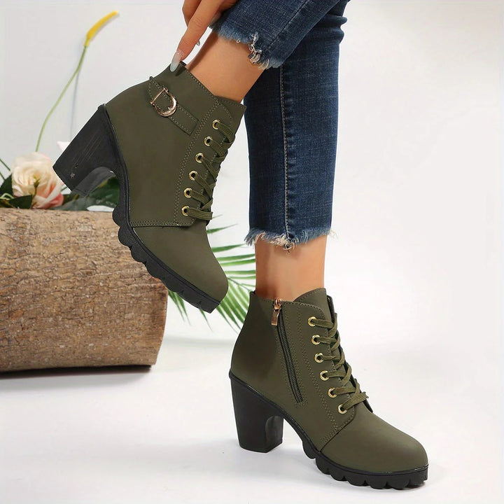 W&W Mode | Elegante Schnürstiefel Mit Absatz Für Damen