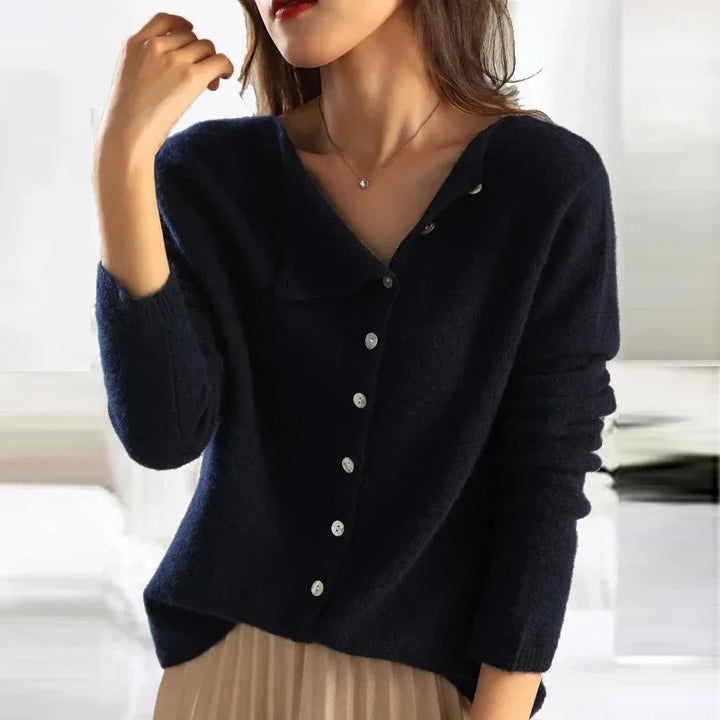 W&W Mode | Weiche Strickjacke Mit Elegantem Knopfverschluss