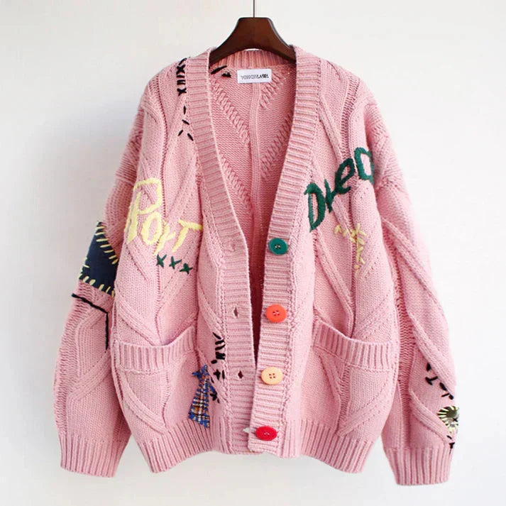 Drune | Strickjacke Mit Patchwork Details