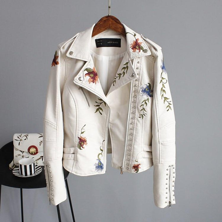 Drune | Lederjacke mit Stickerei