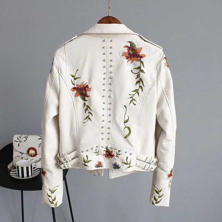 Drune | Lederjacke mit Stickerei