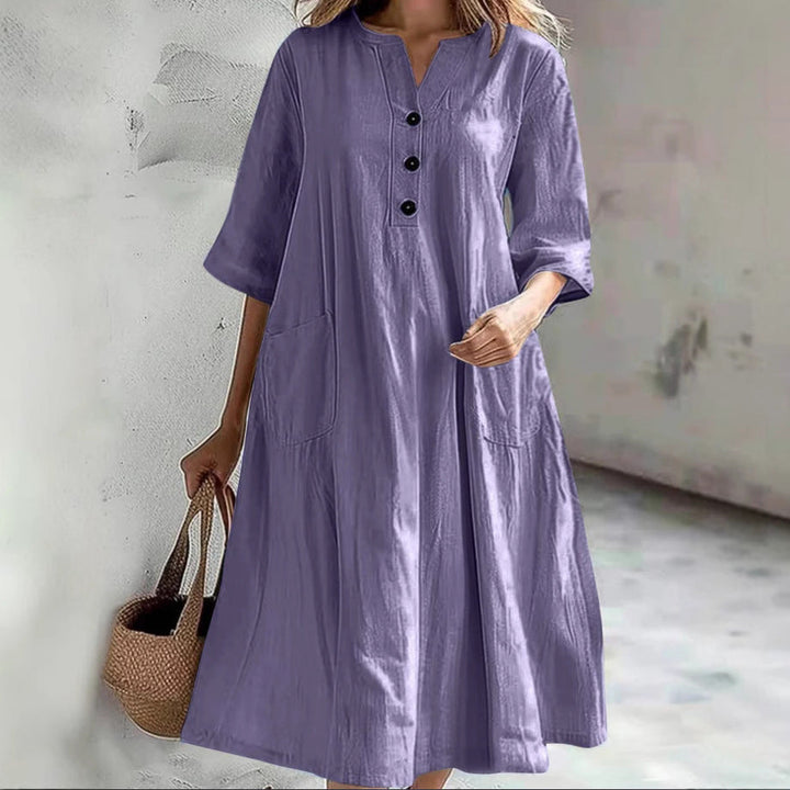 Damen lässiges Strandkleid mit praktischen Taschen W&W Mode