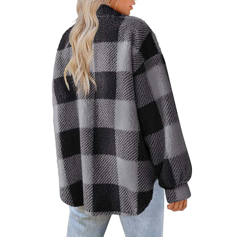 Drune | Lässiger Warmer Karierter Mantel
