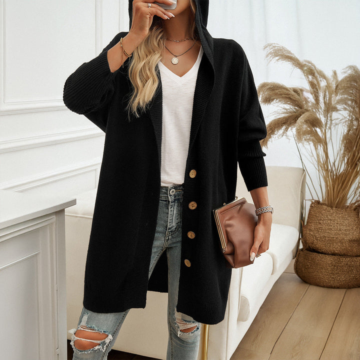 Damen Hoodie-Kardigan mit Knopfdetail und lässigem Schnitt W&W Mode