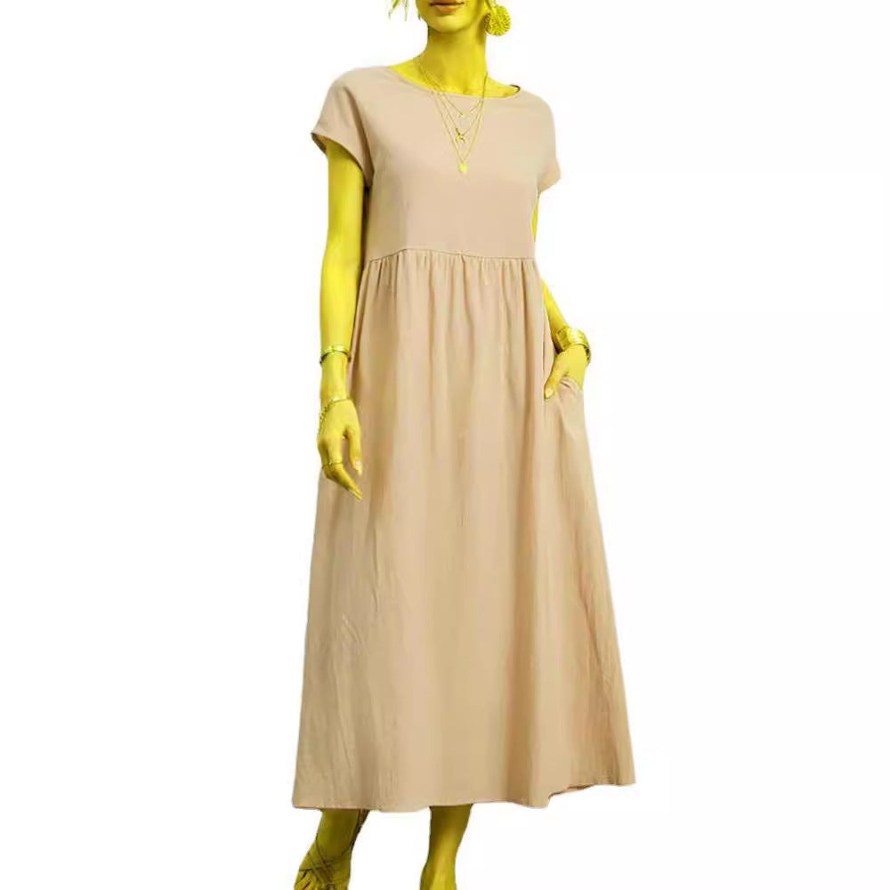 Damen Midikleid mit lässigem Schnitt und seitlichen Taschen W&W Mode