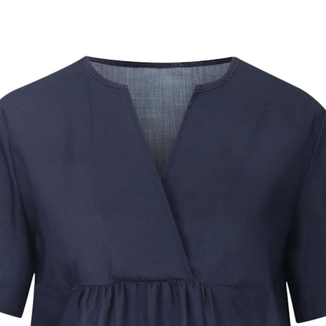 Damen Freizeitkleid mit lockerer Passform und modischem V-Ausschnitt W&W Mode