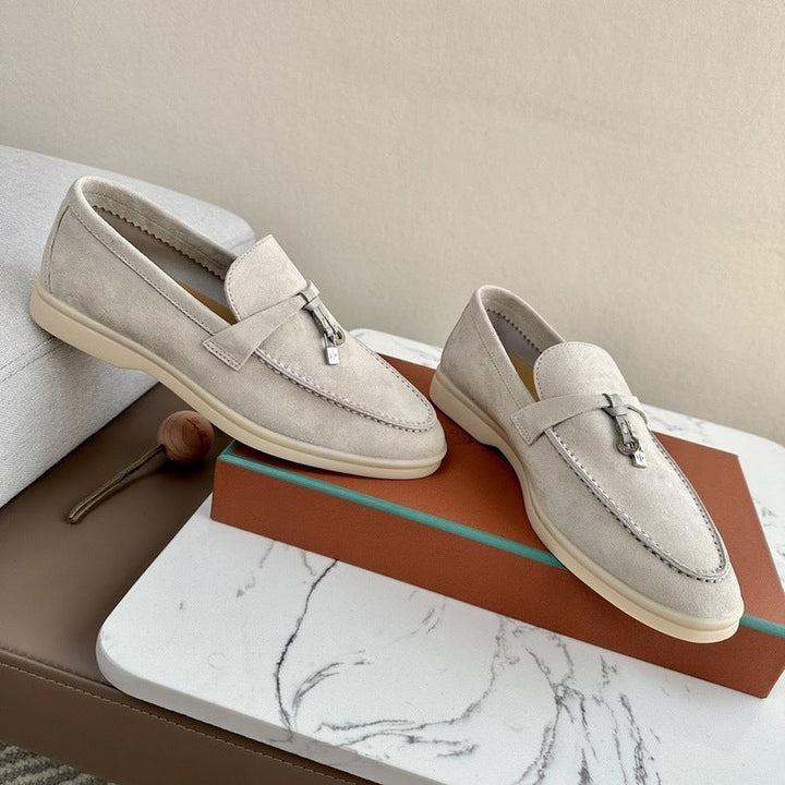 Damen Wildleder-Loafer mit dekorativen Tasseln