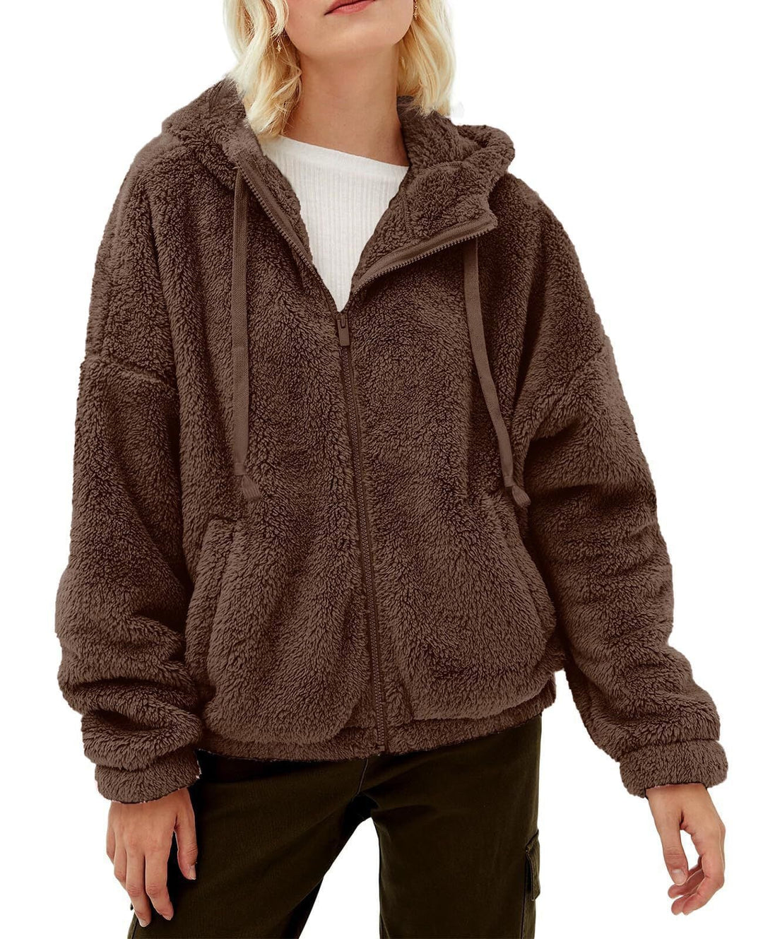 Damen Fleecejacke mit kuscheligem Innenfutter und praktischem Kapuzen-Design Drune