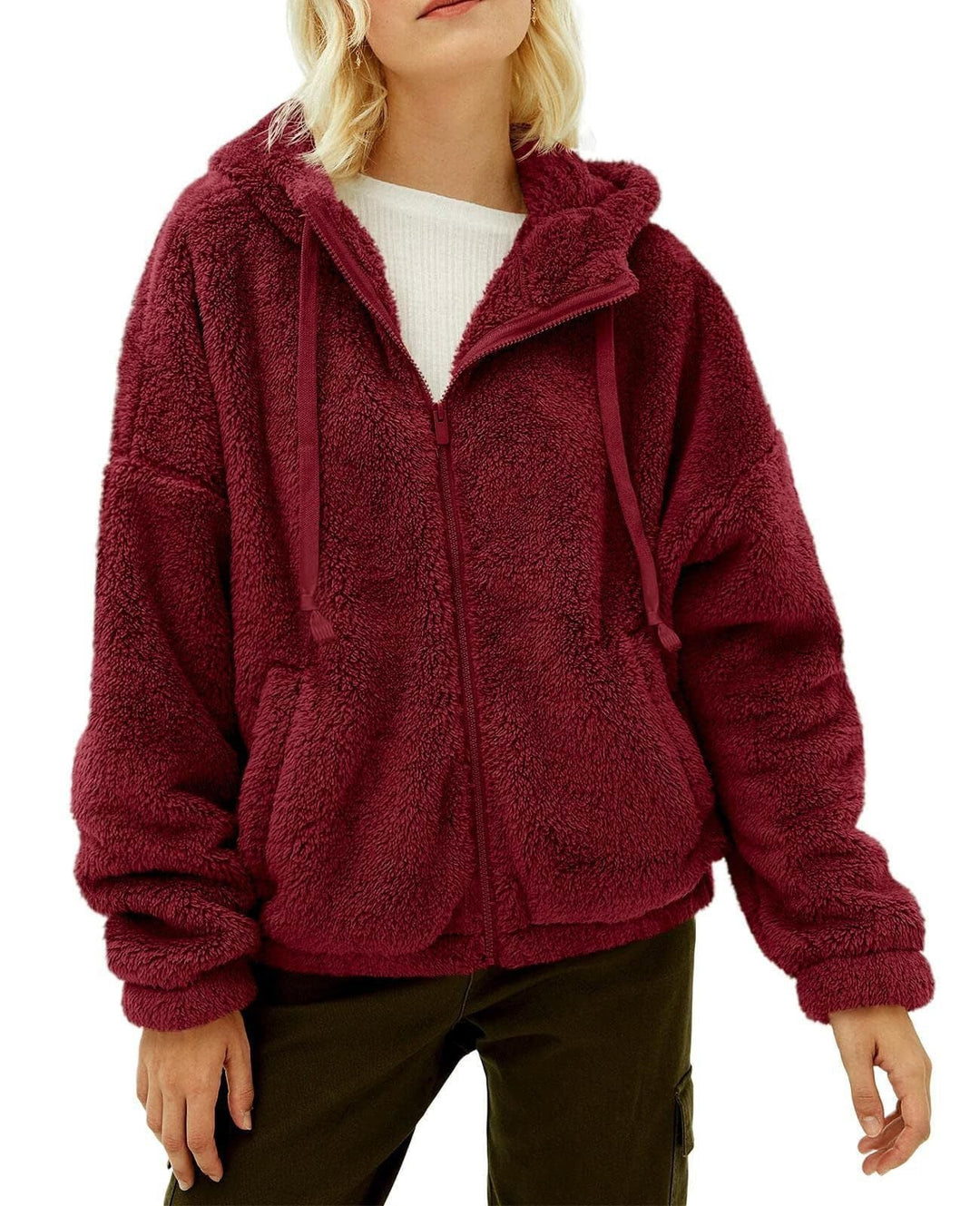 Damen Fleecejacke mit kuscheligem Innenfutter und praktischem Kapuzen-Design Drune