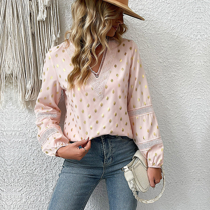 Damen Bluse mit feinen Spitzenakzenten und eleganten Detail-Elementen W&W Mode