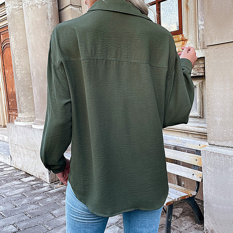 Damen Bluse mit lässigem Schnitt und dekorativen Knopfdetails W&W Mode