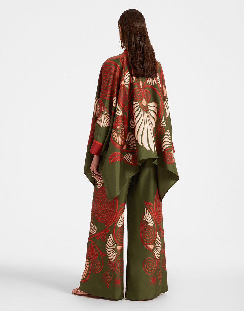 Damen Boho-Set mit Kimono-Oberteil und weit geschnittener Hose