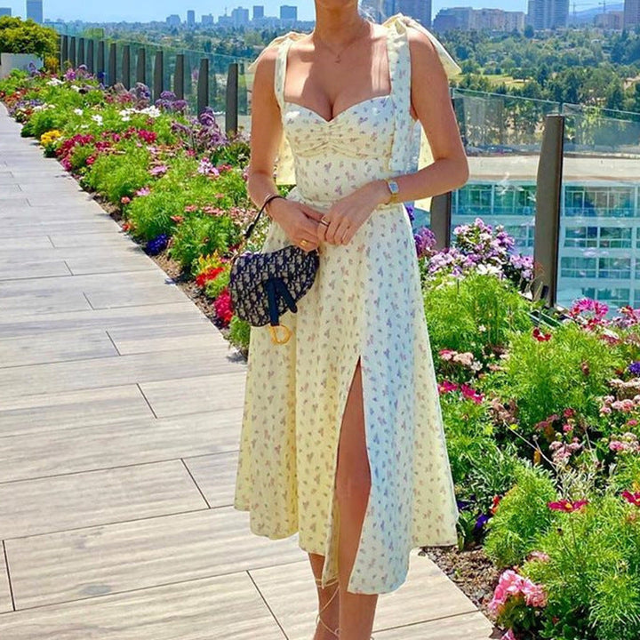 Damen Maxikleid mit raffiniertem Wickeleffekt und zarten Trägerdetails W&W Mode