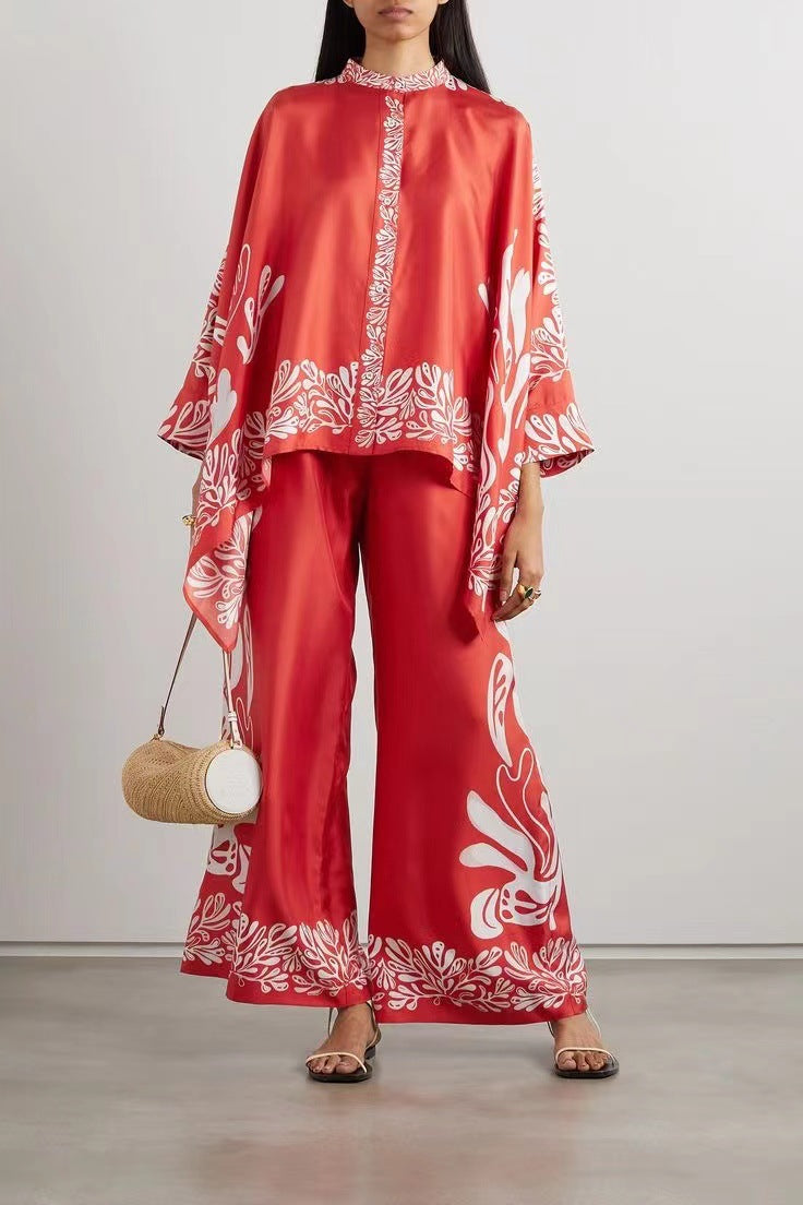 Damen Boho-Set mit Kimono-Oberteil und weit geschnittener Hose