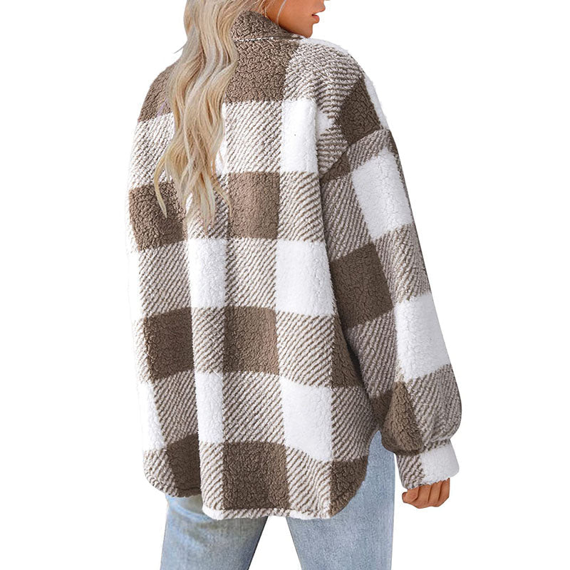 Drune | Lässiger Warmer Karierter Mantel