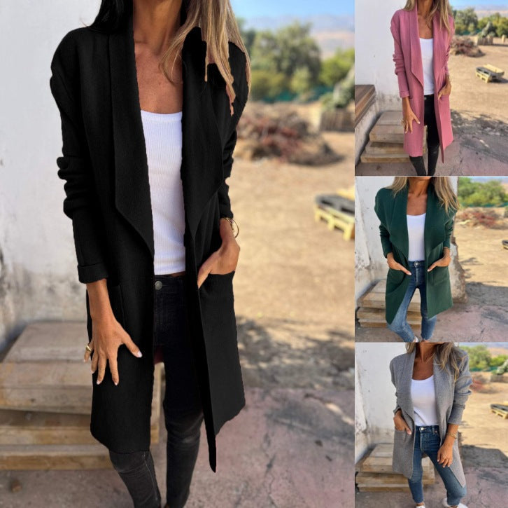 Damen lässige Longjacke mit modernem Schnitt und eleganten Details Drune