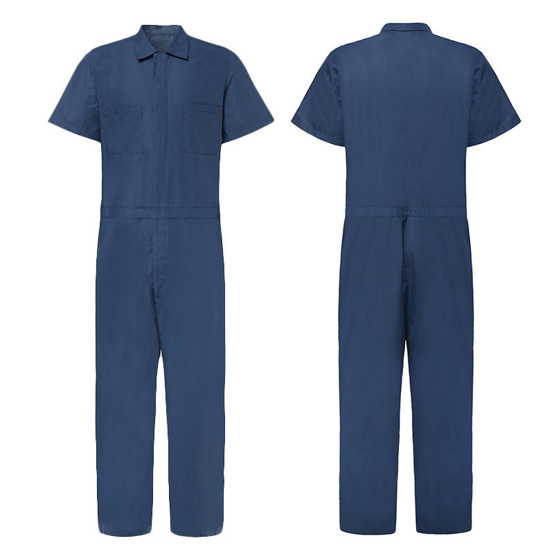 Herren Jumpsuit mit V-Ausschnitt, lockerer Passform und Seitentaschen