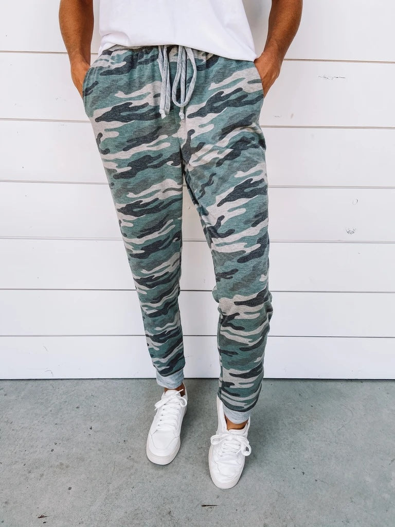 Herren Camouflage Jogginghose mit verstellbarem Bund und bequemem Schnitt Drune